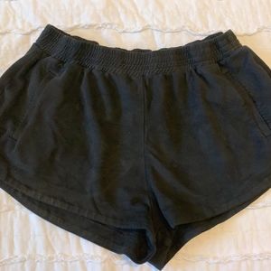 Black suede Shorts